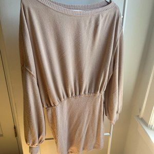 Off the shoulder mini sweater dress